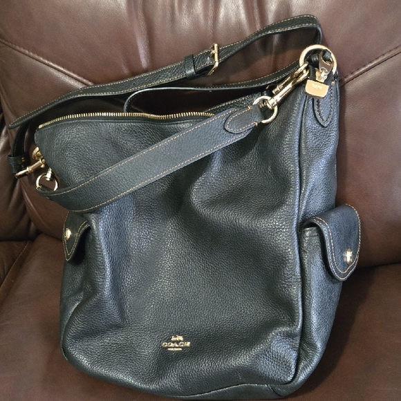 Coach Black Leather Hobo Bag - Picture 1 of 7